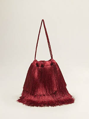 Женская сумка тёмно-бордовая из натуральной кожи
