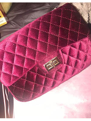 Женская сумочка пурпурная из натуральной кожи