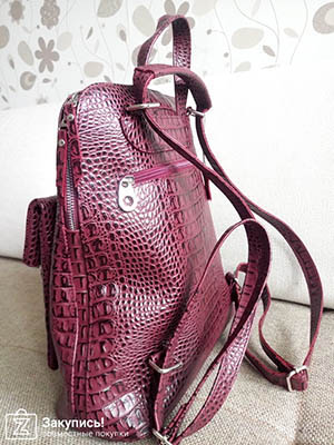 Женская сумочка светло-пурпурная из натуральной кожи