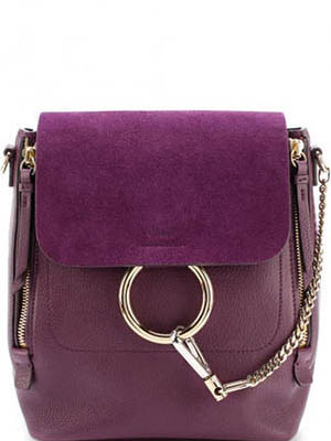 Женская сумка тёмно-пурпурная кожаная